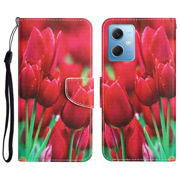 Colored Drawing Leather Phone Case, For Xiaomi Redmi Note 12 5G Global/Poco X5