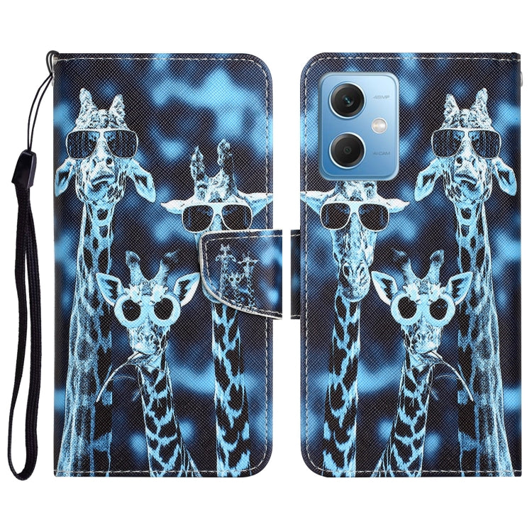 Colored Drawing Leather Phone Case, For Xiaomi Redmi Note 12 5G Global/Poco X5
