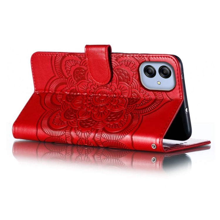 Sun Mandala Embossing Pattern Phone Leather Case, For Samsung Galaxy A04e, For Samsung Galaxy A14 4G, For Samsung Galaxy A24 5G
