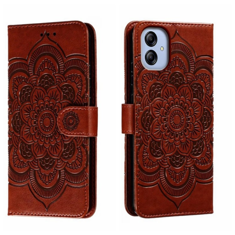 Sun Mandala Embossing Pattern Phone Leather Case, For Samsung Galaxy A04e, For Samsung Galaxy A14 4G, For Samsung Galaxy A24 5G