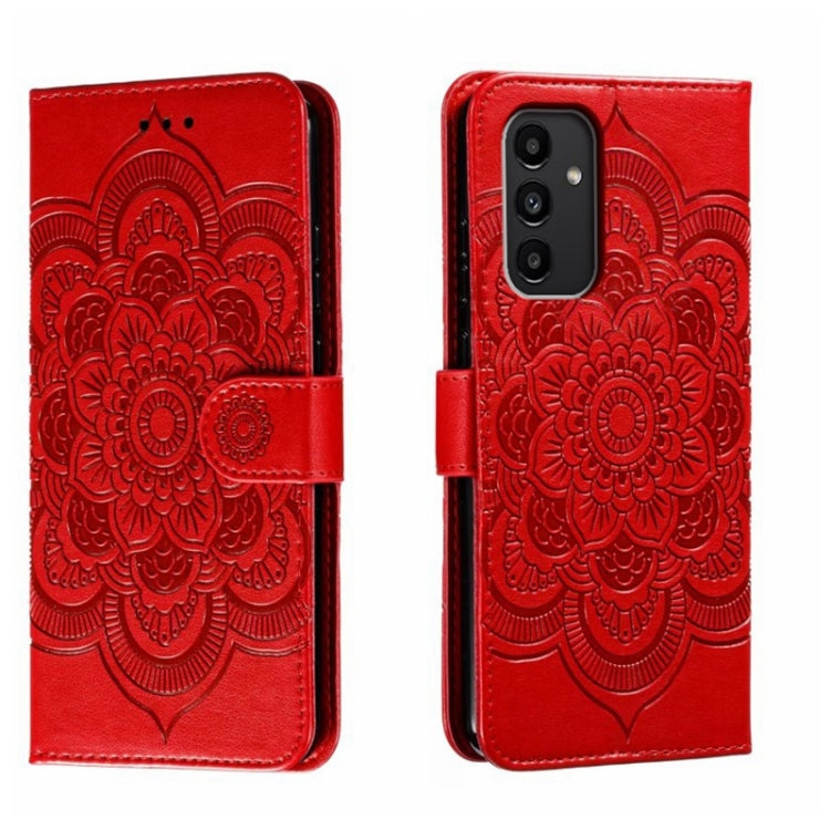 Sun Mandala Embossing Pattern Phone Leather Case, For Samsung Galaxy A04e, For Samsung Galaxy A14 4G, For Samsung Galaxy A24 5G