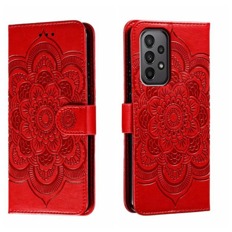 Sun Mandala Embossing Pattern Phone Leather Case, For Samsung Galaxy A04e, For Samsung Galaxy A14 4G, For Samsung Galaxy A24 5G