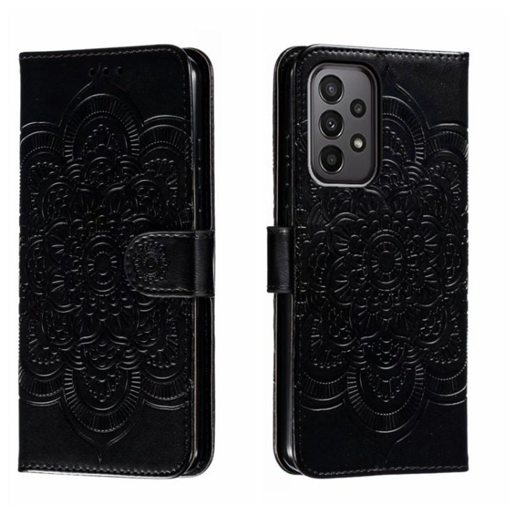 Sun Mandala Embossing Pattern Phone Leather Case, For Samsung Galaxy A04e, For Samsung Galaxy A14 4G, For Samsung Galaxy A24 5G