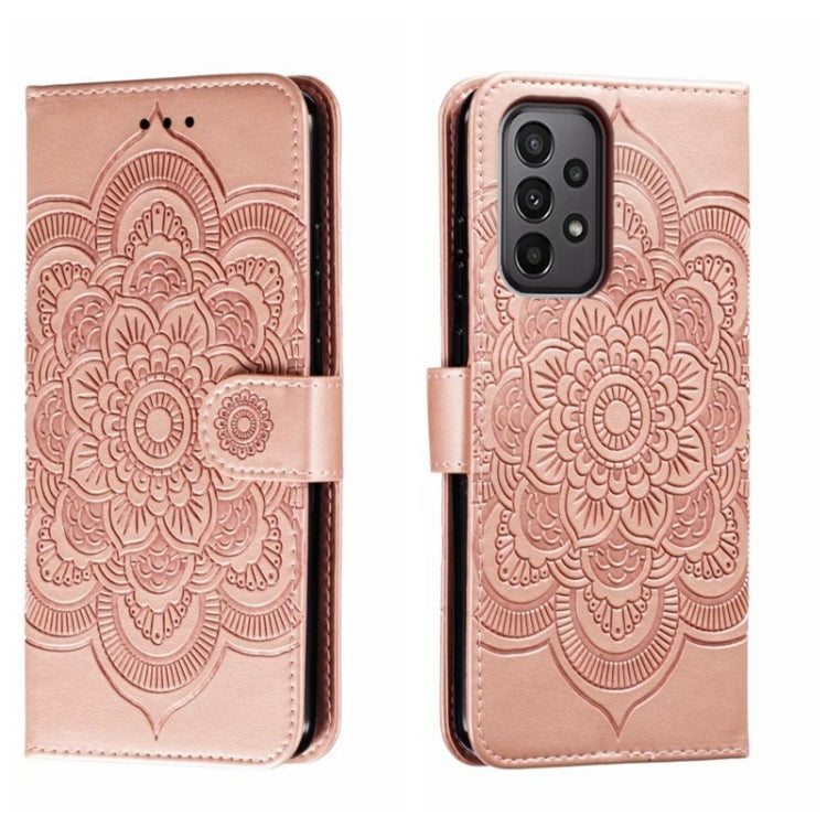 Sun Mandala Embossing Pattern Phone Leather Case, For Samsung Galaxy A04e, For Samsung Galaxy A14 4G, For Samsung Galaxy A24 5G