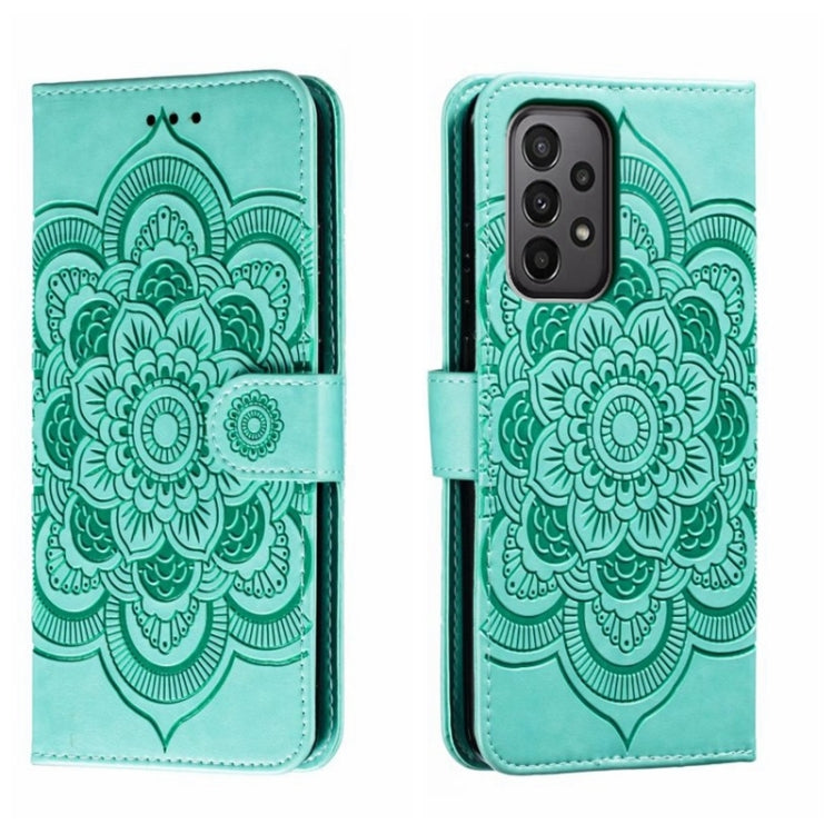 Sun Mandala Embossing Pattern Phone Leather Case, For Samsung Galaxy A04e, For Samsung Galaxy A14 4G, For Samsung Galaxy A24 5G