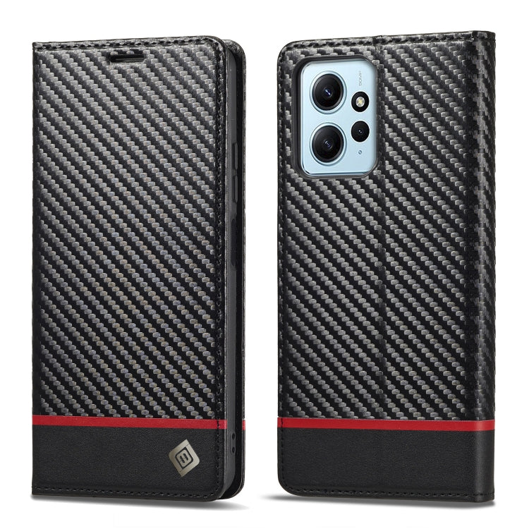 LC.IMEEKE Carbon Fiber Leather Phone Case, For Xiaomi Redmi Note 12 4G Global