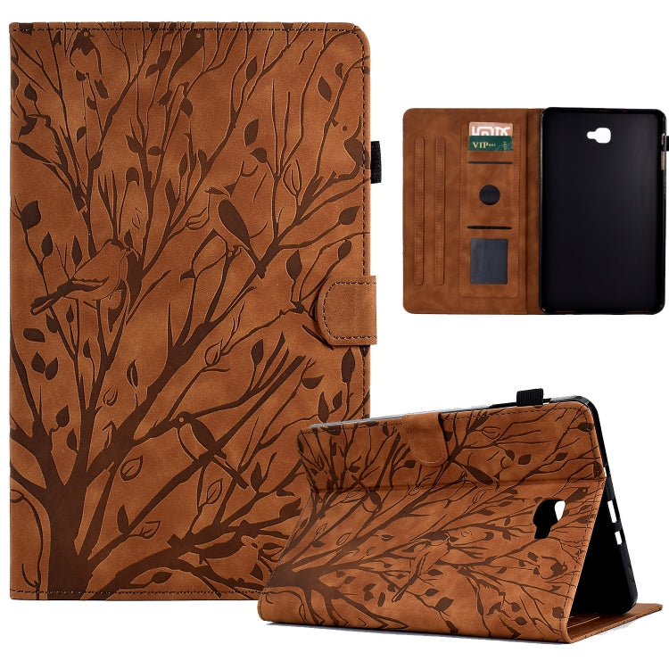 Fortune Tree Pressure Flower PU Tablet Case with Wake-up / Sleep Function, For Samsung Galaxy Tab A 10.1 2016