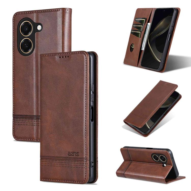 AZNS Magnetic Calf Texture Flip Leather Phone Case, For Honor 600 Lite Global, For Honor Play 10T 5G/400 Smart 5G, For Honor X70 5G, For Honor 400 Pro 5G Global 160.8mm