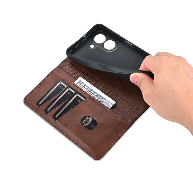 AZNS Magnetic Calf Texture Flip Leather Phone Case, For Honor 600 Lite Global, For Honor Play 10T 5G/400 Smart 5G, For Honor X70 5G, For Honor 400 Pro 5G Global 160.8mm