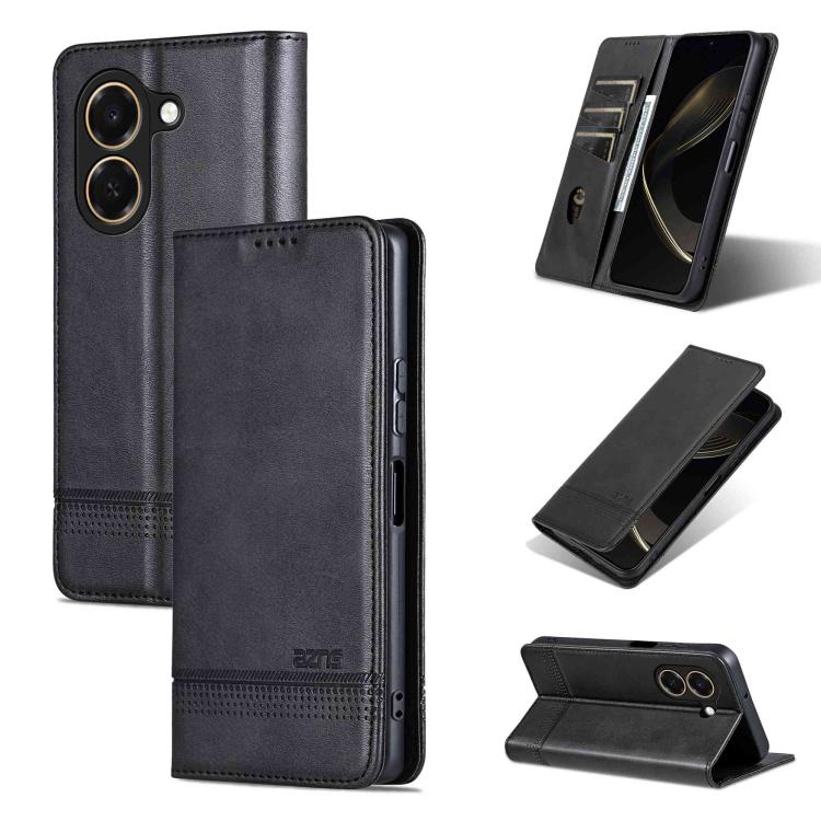 AZNS Magnetic Calf Texture Flip Leather Phone Case, For Honor 600 Lite Global, For Honor Play 10T 5G/400 Smart 5G, For Honor X70 5G, For Honor 400 Pro 5G Global 160.8mm