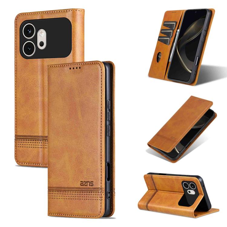 AZNS Magnetic Calf Texture Flip Leather Phone Case, For Honor 600 Lite Global, For Honor Play 10T 5G/400 Smart 5G, For Honor X70 5G, For Honor 400 Pro 5G Global 160.8mm