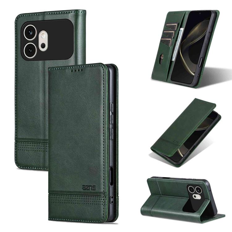 AZNS Magnetic Calf Texture Flip Leather Phone Case, For Honor 600 Lite Global, For Honor Play 10T 5G/400 Smart 5G, For Honor X70 5G, For Honor 400 Pro 5G Global 160.8mm