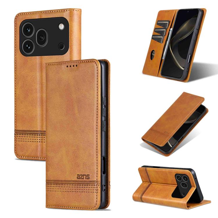 AZNS Magnetic Calf Texture Flip Leather Phone Case, For Honor 600 Lite Global, For Honor Play 10T 5G/400 Smart 5G, For Honor X70 5G, For Honor 400 Pro 5G Global 160.8mm