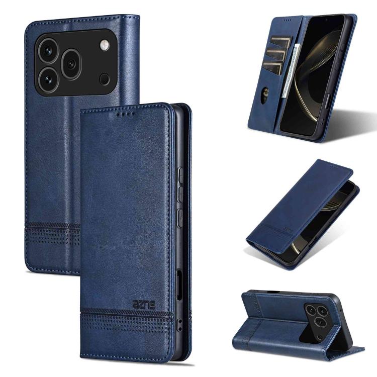AZNS Magnetic Calf Texture Flip Leather Phone Case, For Honor 600 Lite Global, For Honor Play 10T 5G/400 Smart 5G, For Honor X70 5G, For Honor 400 Pro 5G Global 160.8mm