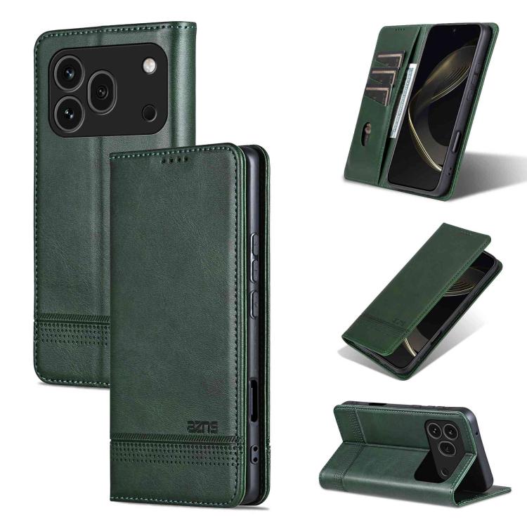 AZNS Magnetic Calf Texture Flip Leather Phone Case, For Honor 600 Lite Global, For Honor Play 10T 5G/400 Smart 5G, For Honor X70 5G, For Honor 400 Pro 5G Global 160.8mm