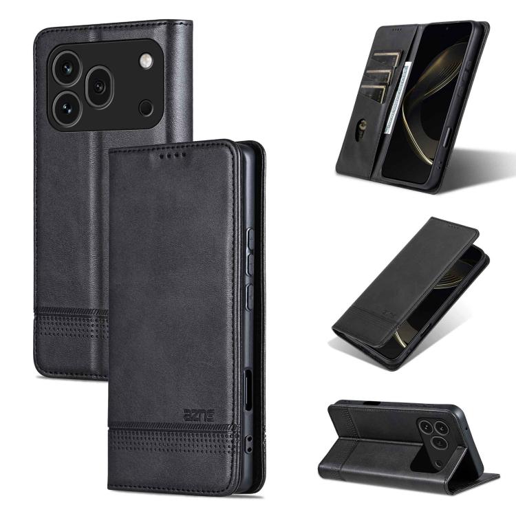 AZNS Magnetic Calf Texture Flip Leather Phone Case, For Honor 600 Lite Global, For Honor Play 10T 5G/400 Smart 5G, For Honor X70 5G, For Honor 400 Pro 5G Global 160.8mm