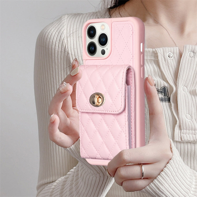 Vertical Wallet Rhombic Leather Phone Case, For iPhone 13 Pro, For iPhone 13 Pro Max, For iPhone 12 / 12 Pro, For iPhone 12 Pro Max