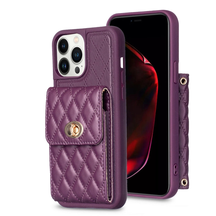 Vertical Wallet Rhombic Leather Phone Case, For iPhone 13 Pro, For iPhone 13 Pro Max, For iPhone 12 / 12 Pro, For iPhone 12 Pro Max