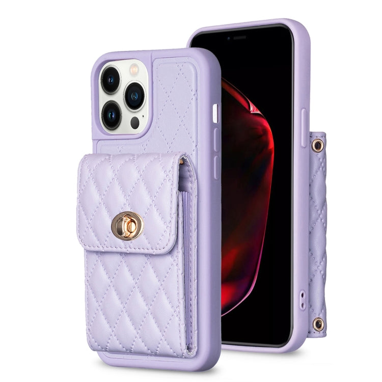 Vertical Wallet Rhombic Leather Phone Case, For iPhone 13 Pro, For iPhone 13 Pro Max, For iPhone 12 / 12 Pro, For iPhone 12 Pro Max