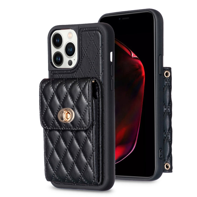 Vertical Wallet Rhombic Leather Phone Case, For iPhone 13 Pro, For iPhone 13 Pro Max, For iPhone 12 / 12 Pro, For iPhone 12 Pro Max