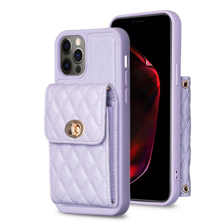 Vertical Wallet Rhombic Leather Phone Case, For iPhone 13 Pro, For iPhone 13 Pro Max, For iPhone 12 / 12 Pro, For iPhone 12 Pro Max