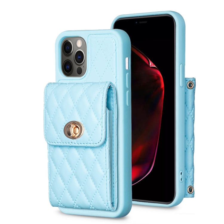 Vertical Wallet Rhombic Leather Phone Case, For iPhone 13 Pro, For iPhone 13 Pro Max, For iPhone 12 / 12 Pro, For iPhone 12 Pro Max