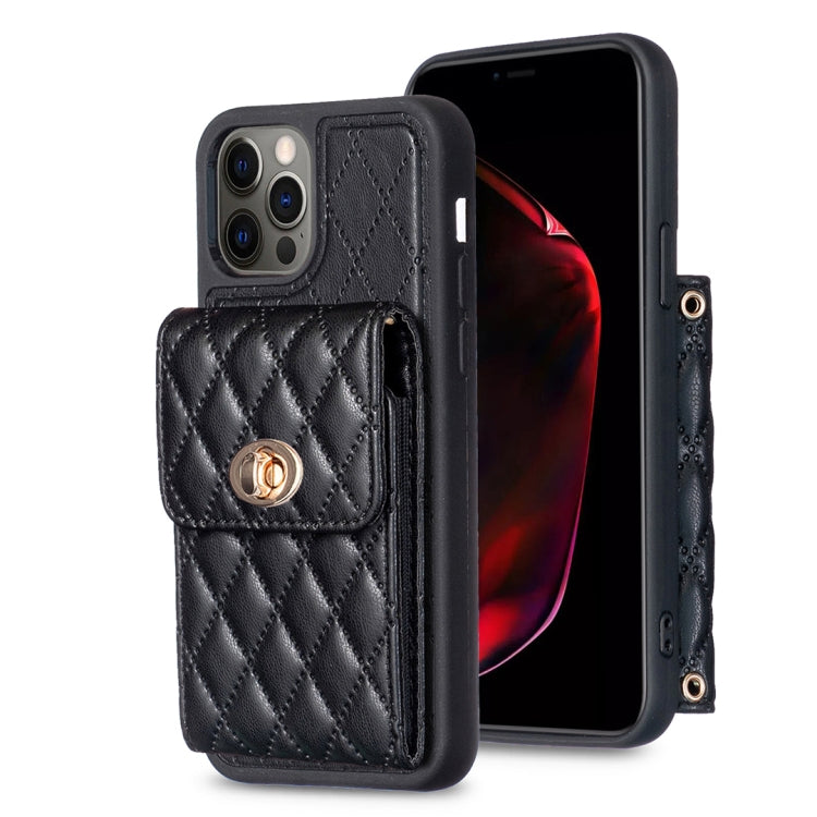 Vertical Wallet Rhombic Leather Phone Case, For iPhone 13 Pro, For iPhone 13 Pro Max, For iPhone 12 / 12 Pro, For iPhone 12 Pro Max
