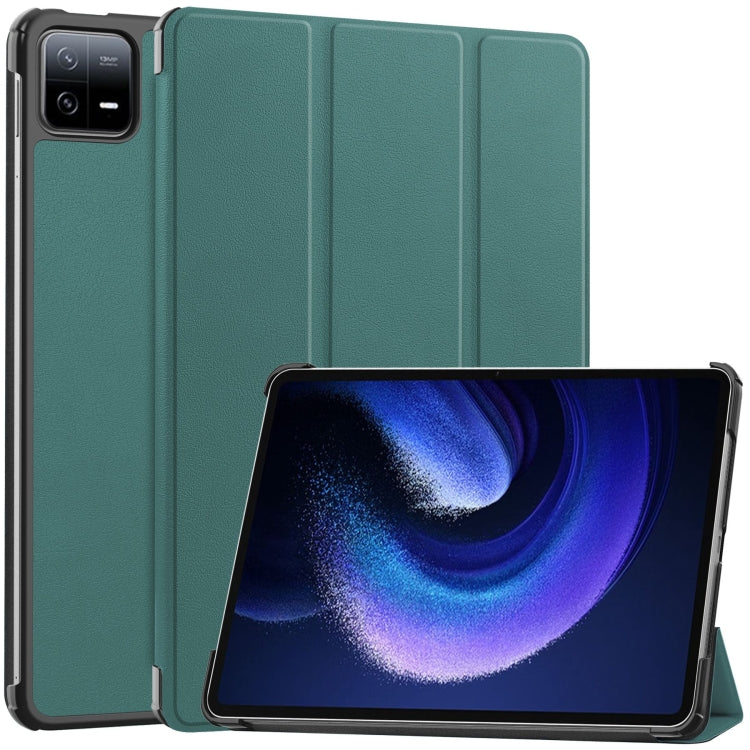 Custer Texture 3-Fold Holder Leather Smart Tablet Case, For Xiaomi Redmi Pad SE 8.7, For Xiaomi Pad 6 / 6 Pro