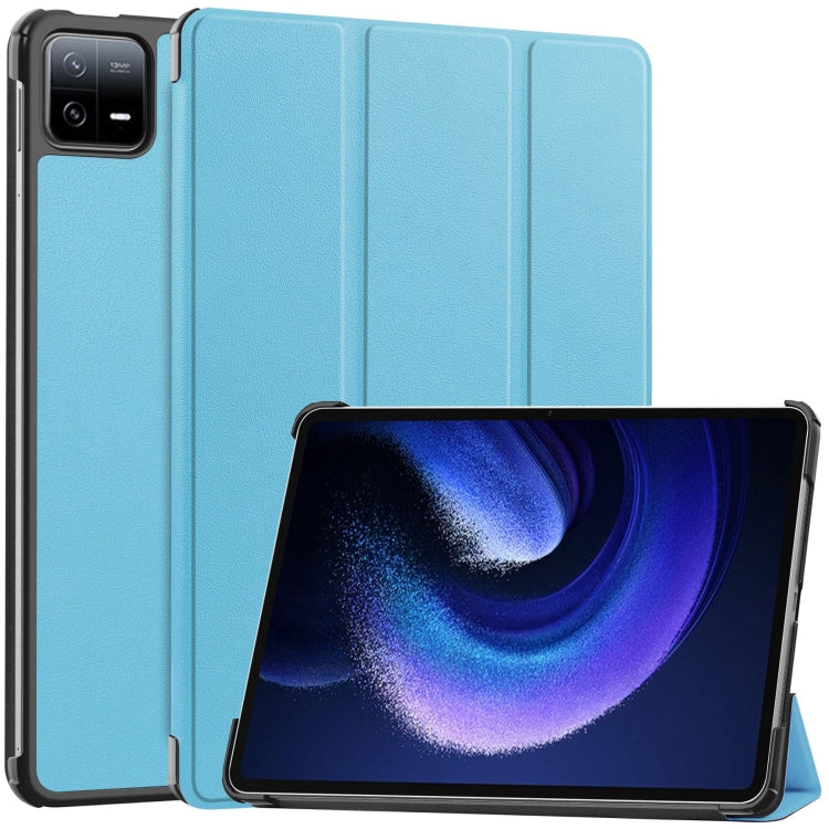 Custer Texture 3-Fold Holder Leather Smart Tablet Case, For Xiaomi Redmi Pad SE 8.7, For Xiaomi Pad 6 / 6 Pro