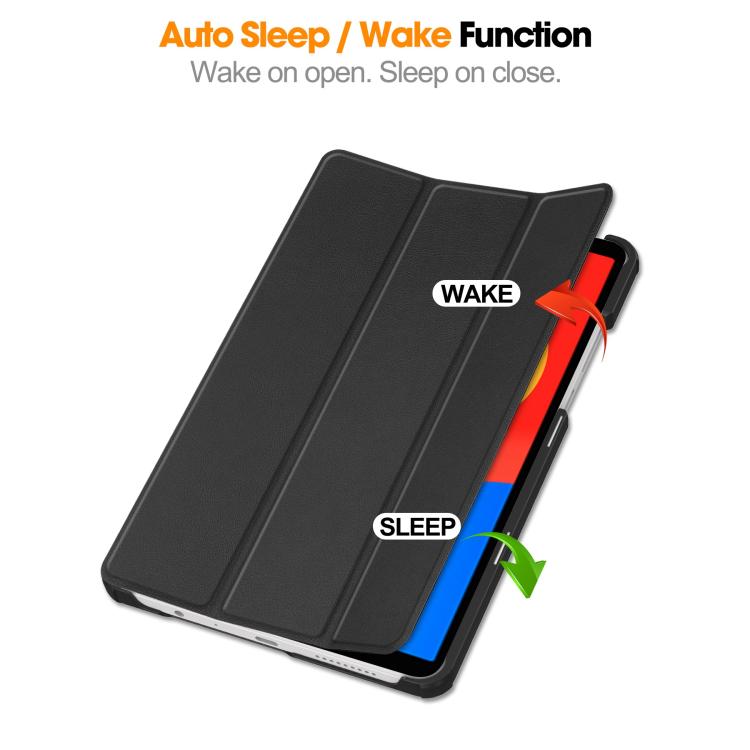 Custer Texture 3-Fold Holder Leather Smart Tablet Case, For Xiaomi Redmi Pad SE 8.7, For Xiaomi Pad 6 / 6 Pro