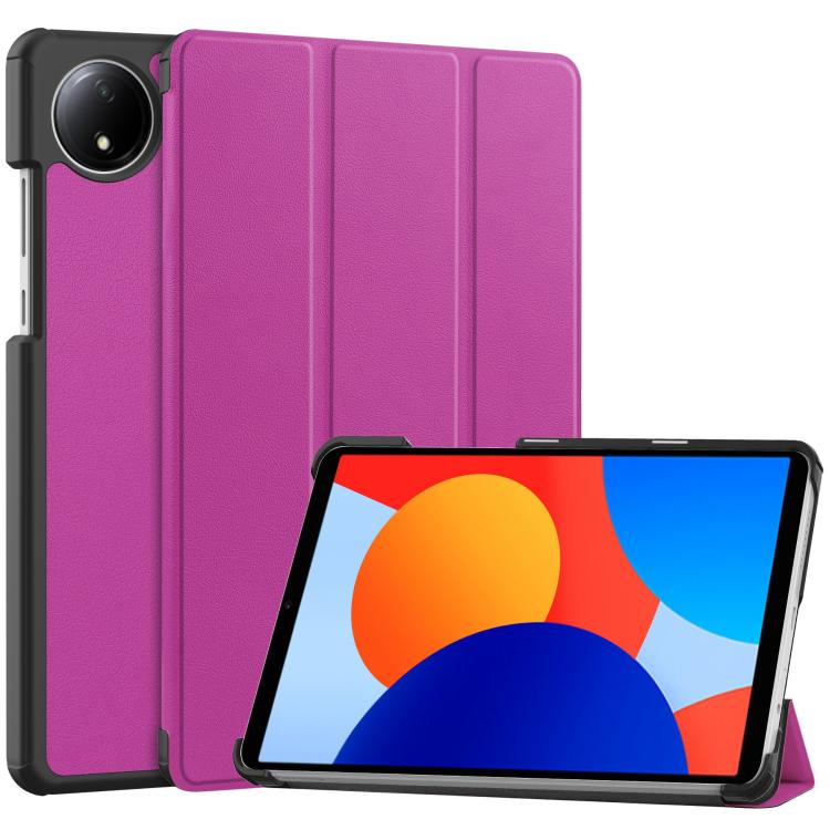 Custer Texture 3-Fold Holder Leather Smart Tablet Case, For Xiaomi Redmi Pad SE 8.7, For Xiaomi Pad 6 / 6 Pro
