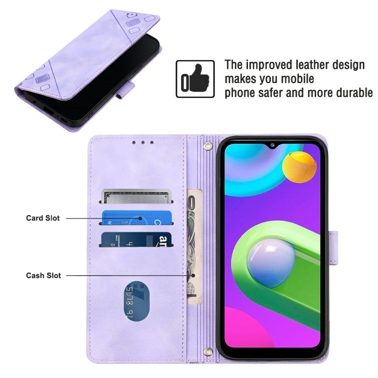Skin-feel Embossed Leather Phone Case, For Samsung Galaxy A02 / M02, For Samsung Galaxy A03 Core, For Samsung Galaxy A7 2018, For Samsung Galaxy A8 / A5 2018