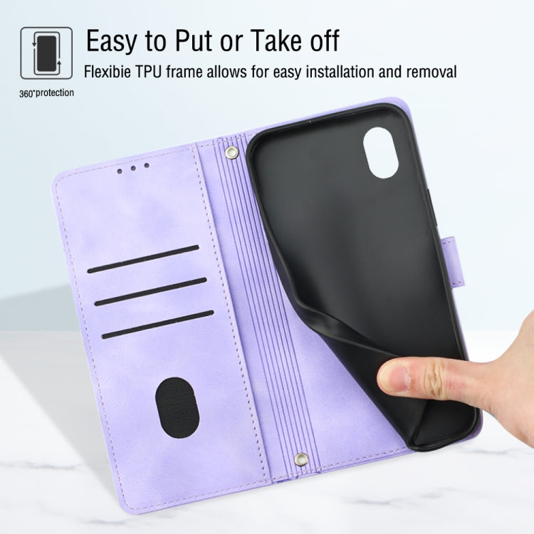 Skin-feel Embossed Leather Phone Case, For Samsung Galaxy A02 / M02, For Samsung Galaxy A03 Core, For Samsung Galaxy A7 2018, For Samsung Galaxy A8 / A5 2018