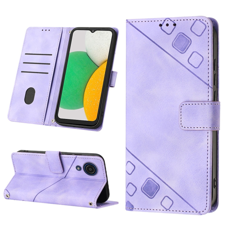 Skin-feel Embossed Leather Phone Case, For Samsung Galaxy A02 / M02, For Samsung Galaxy A03 Core, For Samsung Galaxy A7 2018, For Samsung Galaxy A8 / A5 2018