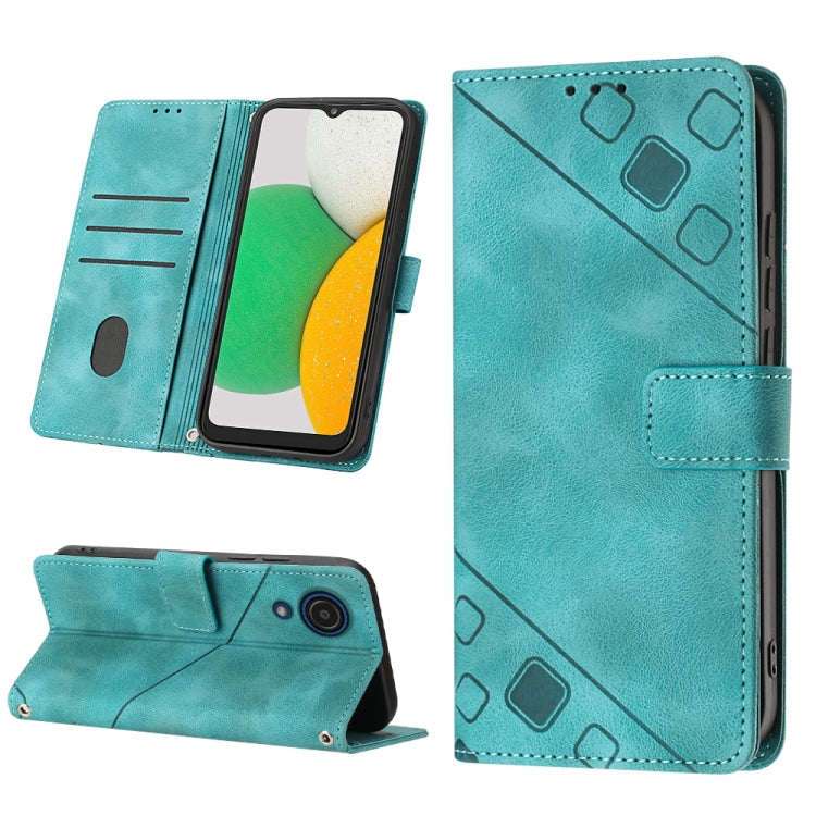 Skin-feel Embossed Leather Phone Case, For Samsung Galaxy A02 / M02, For Samsung Galaxy A03 Core, For Samsung Galaxy A7 2018, For Samsung Galaxy A8 / A5 2018