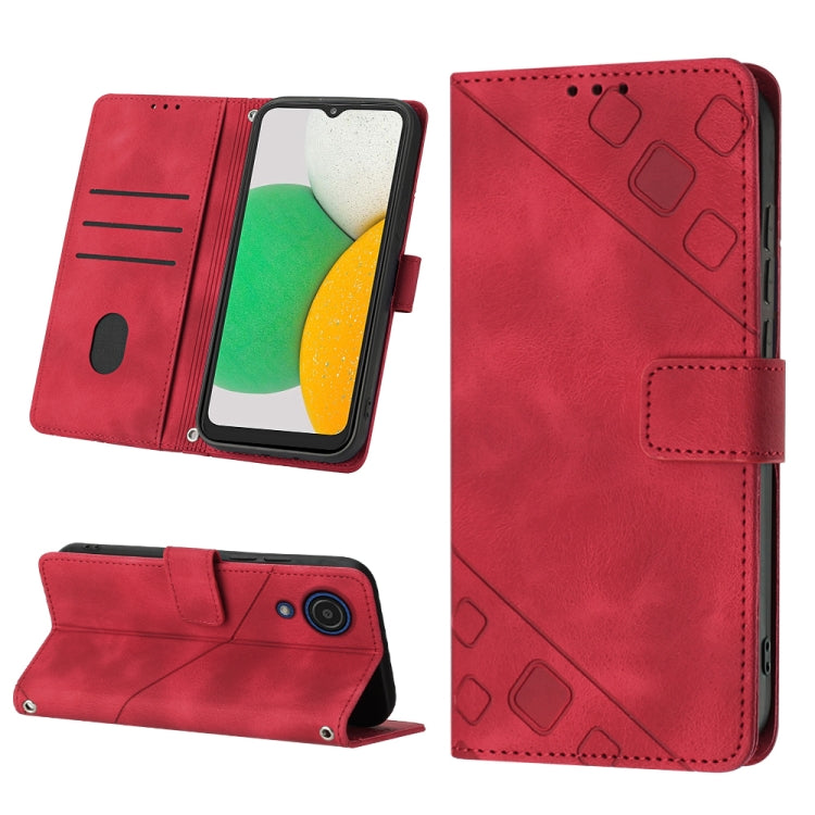Skin-feel Embossed Leather Phone Case, For Samsung Galaxy A02 / M02, For Samsung Galaxy A03 Core, For Samsung Galaxy A7 2018, For Samsung Galaxy A8 / A5 2018