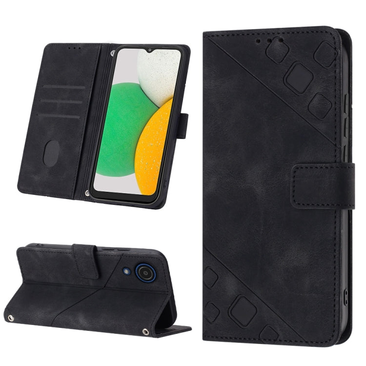 Skin-feel Embossed Leather Phone Case, For Samsung Galaxy A02 / M02, For Samsung Galaxy A03 Core, For Samsung Galaxy A7 2018, For Samsung Galaxy A8 / A5 2018