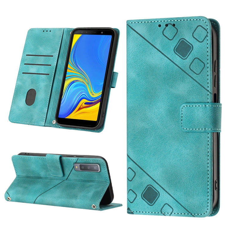 Skin-feel Embossed Leather Phone Case, For Samsung Galaxy A02 / M02, For Samsung Galaxy A03 Core, For Samsung Galaxy A7 2018, For Samsung Galaxy A8 / A5 2018