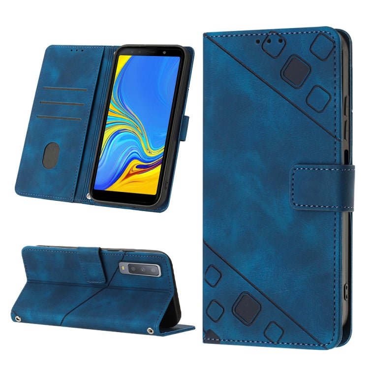 Skin-feel Embossed Leather Phone Case, For Samsung Galaxy A02 / M02, For Samsung Galaxy A03 Core, For Samsung Galaxy A7 2018, For Samsung Galaxy A8 / A5 2018