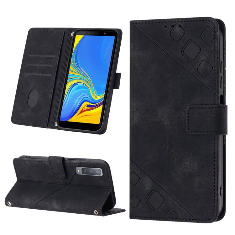 Skin-feel Embossed Leather Phone Case, For Samsung Galaxy A02 / M02, For Samsung Galaxy A03 Core, For Samsung Galaxy A7 2018, For Samsung Galaxy A8 / A5 2018