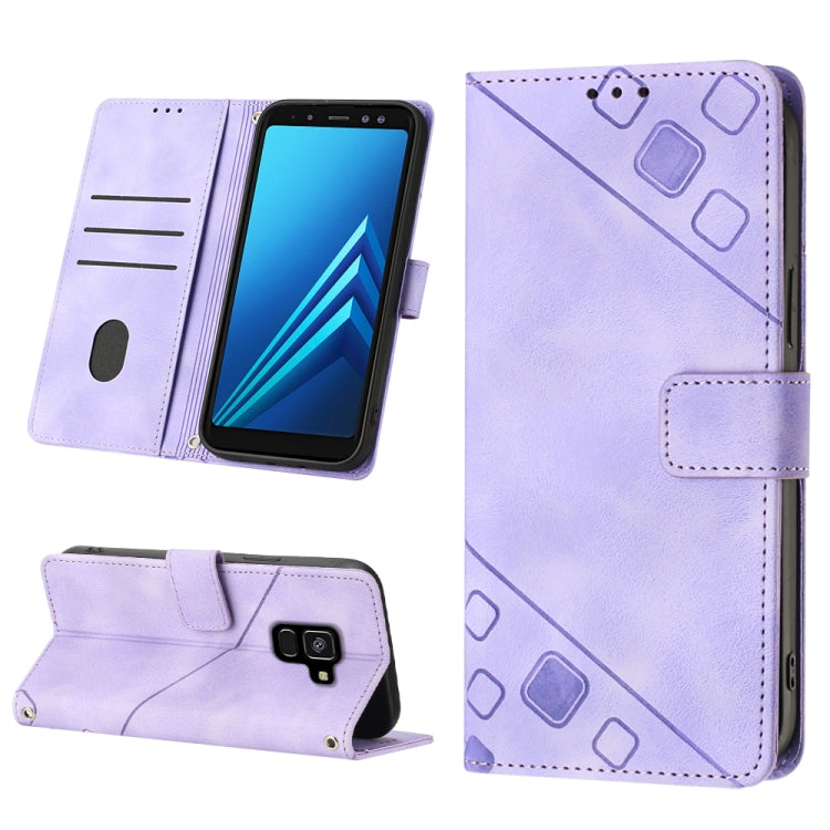 Skin-feel Embossed Leather Phone Case, For Samsung Galaxy A02 / M02, For Samsung Galaxy A03 Core, For Samsung Galaxy A7 2018, For Samsung Galaxy A8 / A5 2018