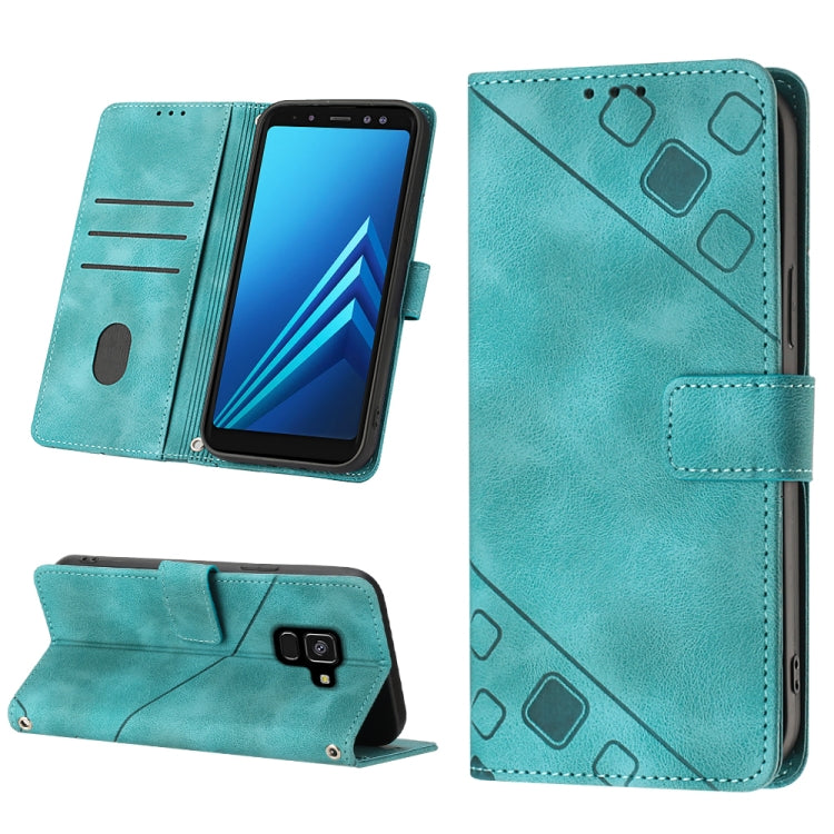 Skin-feel Embossed Leather Phone Case, For Samsung Galaxy A02 / M02, For Samsung Galaxy A03 Core, For Samsung Galaxy A7 2018, For Samsung Galaxy A8 / A5 2018