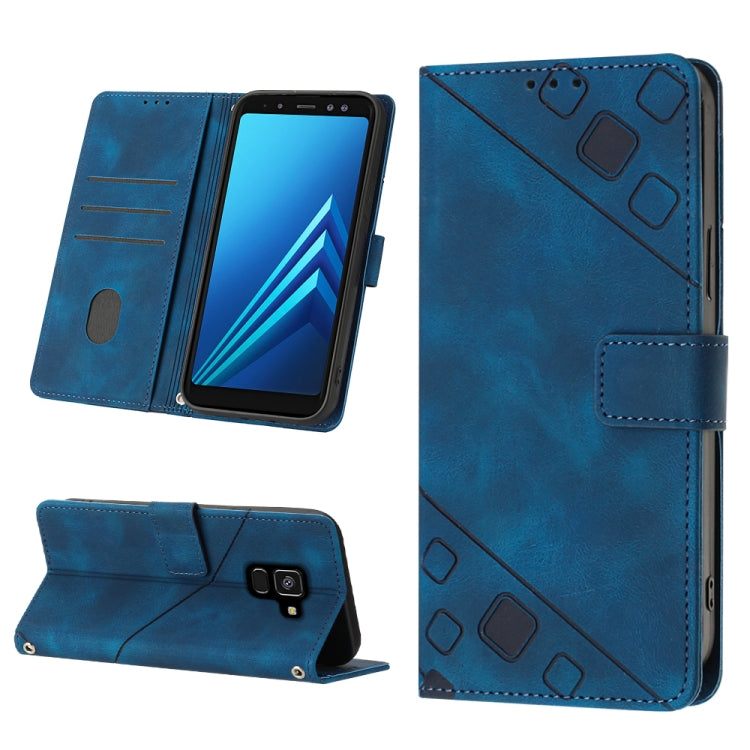 Skin-feel Embossed Leather Phone Case, For Samsung Galaxy A02 / M02, For Samsung Galaxy A03 Core, For Samsung Galaxy A7 2018, For Samsung Galaxy A8 / A5 2018