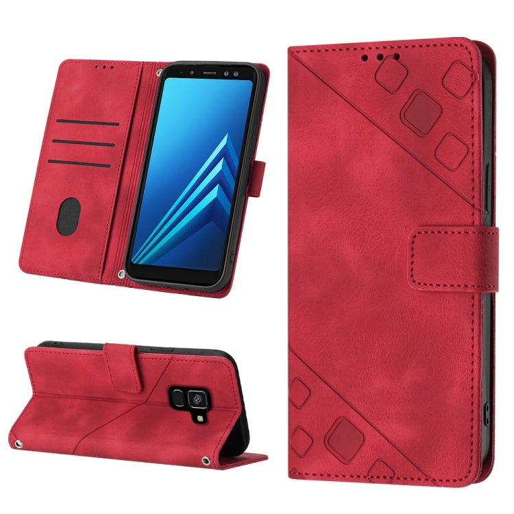 Skin-feel Embossed Leather Phone Case, For Samsung Galaxy A02 / M02, For Samsung Galaxy A03 Core, For Samsung Galaxy A7 2018, For Samsung Galaxy A8 / A5 2018