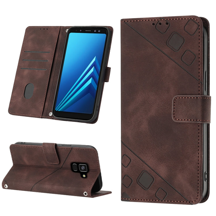 Skin-feel Embossed Leather Phone Case, For Samsung Galaxy A02 / M02, For Samsung Galaxy A03 Core, For Samsung Galaxy A7 2018, For Samsung Galaxy A8 / A5 2018