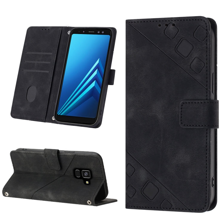 Skin-feel Embossed Leather Phone Case, For Samsung Galaxy A02 / M02, For Samsung Galaxy A03 Core, For Samsung Galaxy A7 2018, For Samsung Galaxy A8 / A5 2018