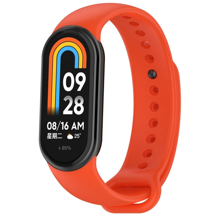 Solid Color Stainless Steel Plug Replacement Watch Band, For Xiaomi Mi Band 8
