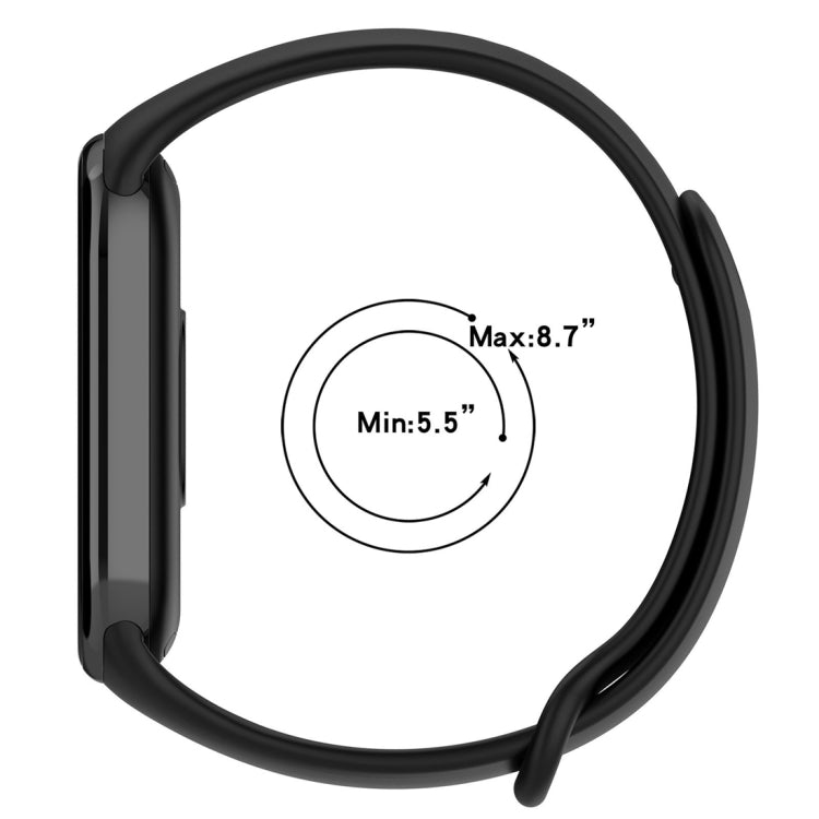 Solid Color Stainless Steel Plug Replacement Watch Band, For Xiaomi Mi Band 8