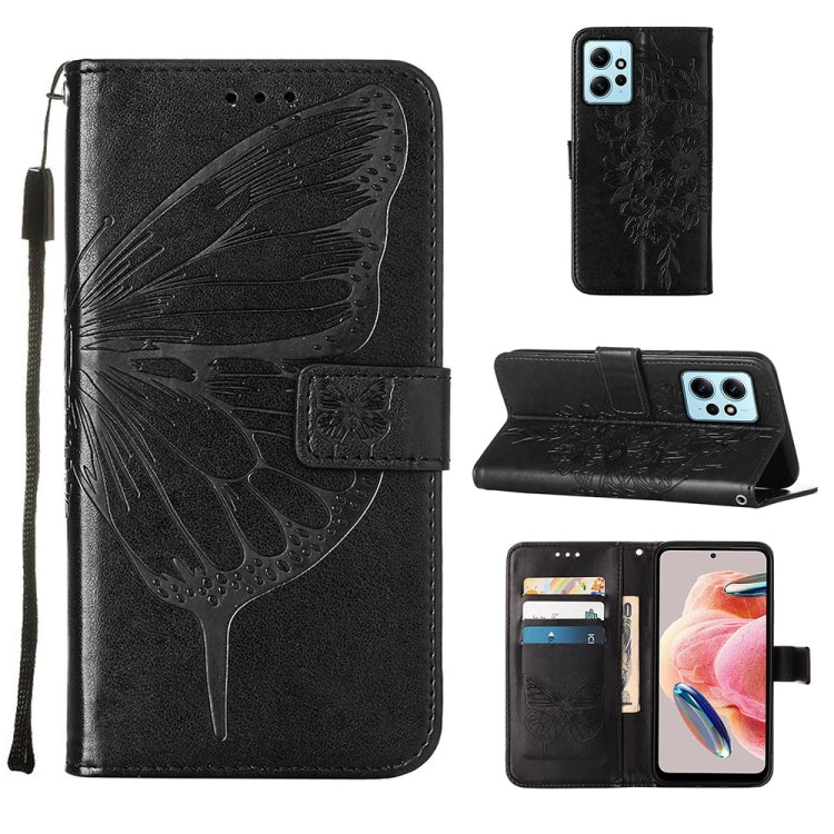 Embossed Butterfly Leather Phone Case, For Realme GT Neo 5 5G / GT3, For OPPO A1 Pro / Reno8 T 5G, For Xiaomi Redmi Note 12 4G Global
