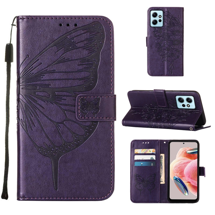 Embossed Butterfly Leather Phone Case, For Realme GT Neo 5 5G / GT3, For OPPO A1 Pro / Reno8 T 5G, For Xiaomi Redmi Note 12 4G Global